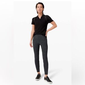 Lululemon Here to There High-Rise 7/8 Pant Crosshatch Texture Black, Size 6